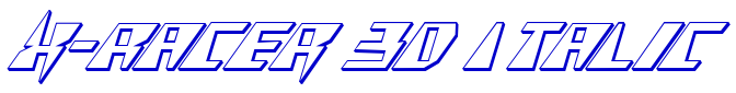 X-Racer 3D Italic font